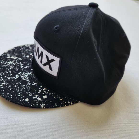 KB Ethos USA BMX Black White Snapback Hat Splatter Brim Outdoors Sporty Unisex - Picture 3 of 7